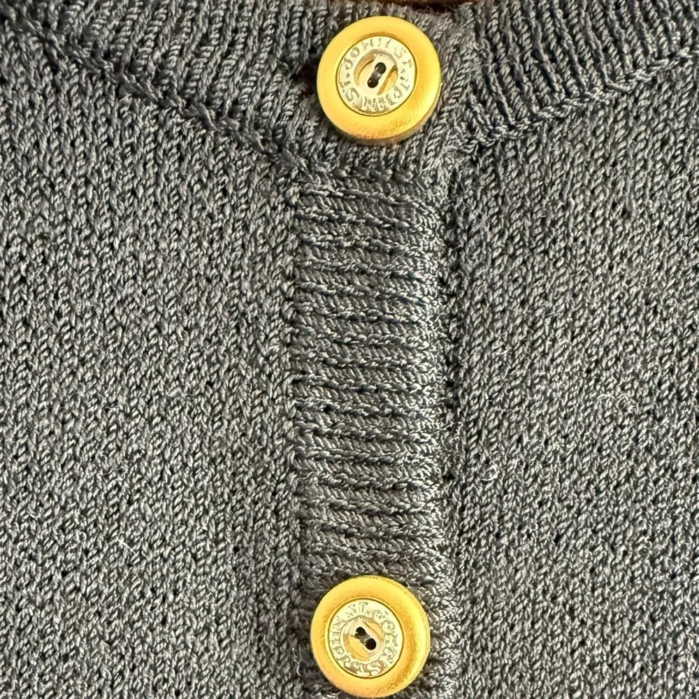ST. JOHN SPORT SANTANA KNIT WOOL BUTTON DOWN NAVY BLUE CARDIGAN SWEATER SIZE XS